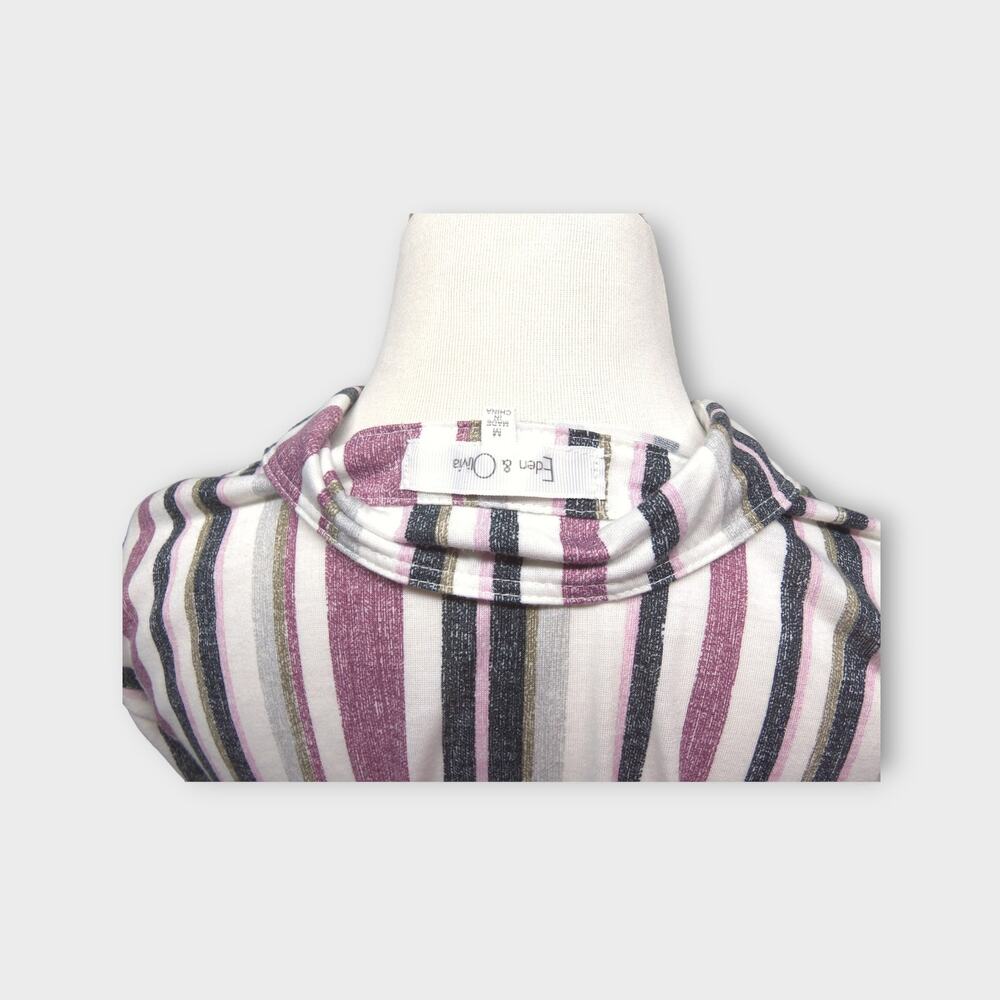 Women's Eden & Olivia Striped Button Up Blouse Size Medium - Picture 7 of 9